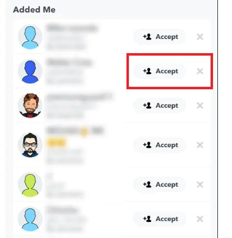 'Accept Friend' Mean on Snapchat