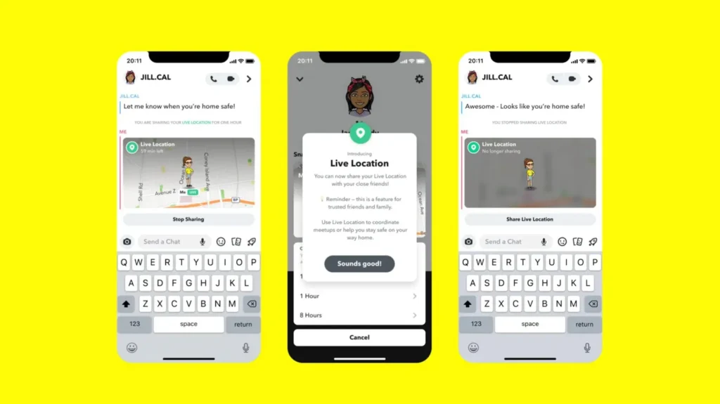 share live location on snapchat